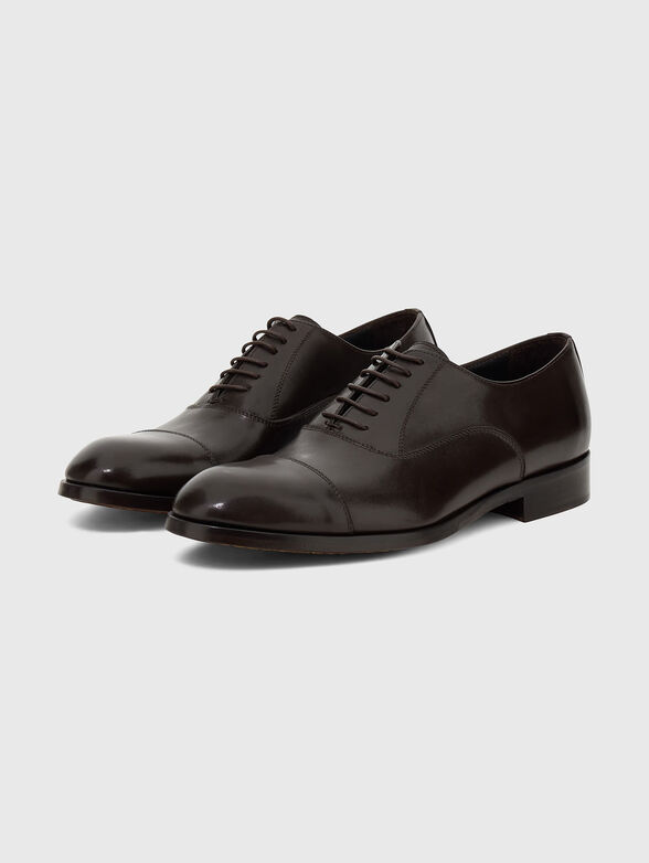 Dark brown leather Oxford shoes - 3