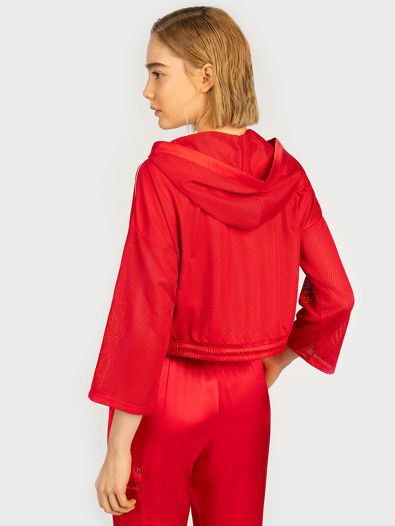 Cropped sweatshirt in red color - 3