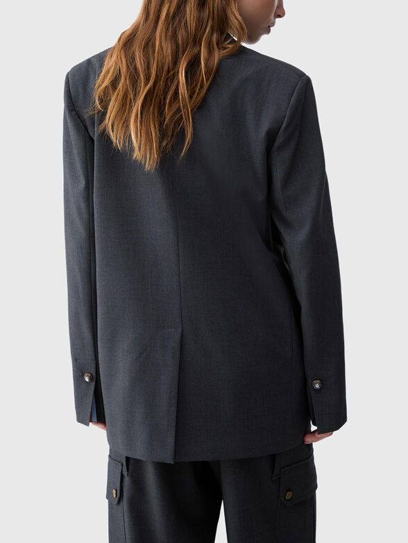 Single-breasted flannel blazer - 3