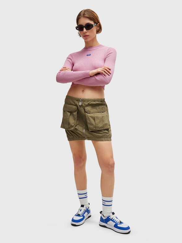 Cropped viscose blend sweater - 2