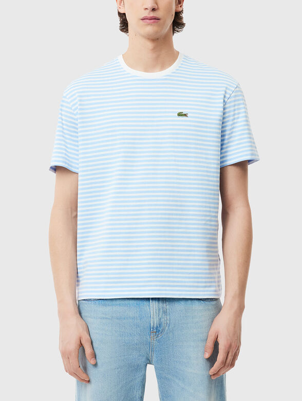 Striped T-shirt with logo embroidery - 1