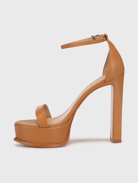 Leather heeled sandals  - 4