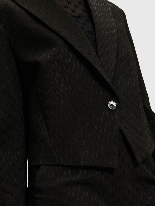 Monogram cropped blazer - 4