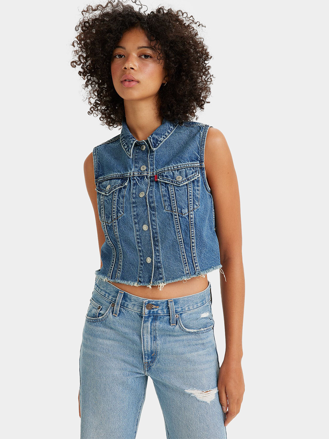 Levi's jean vest new arrivals
