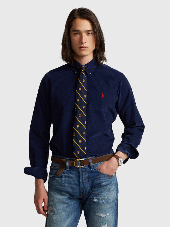 Памучна риза с лого - 1