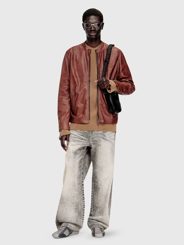 L-TAD-BKBX leather biker jacket with accent back - 4