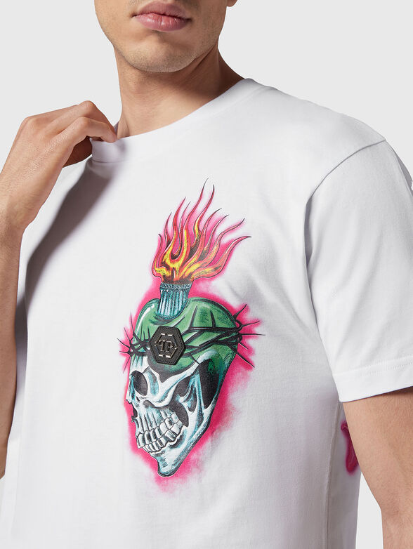 Cotton T-shirt with accent print - 4