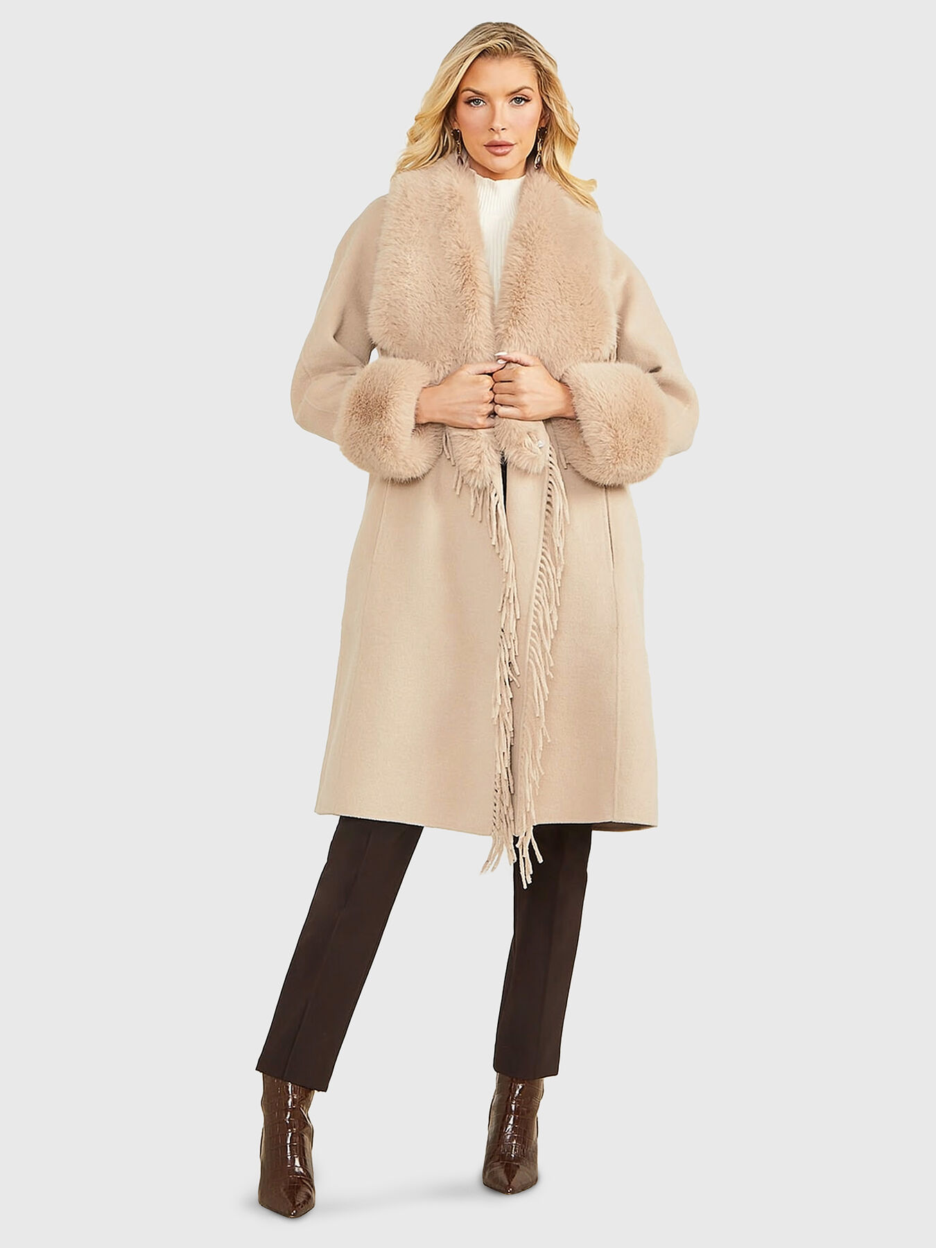 MICKY coat with faux fur detail brand Marciano