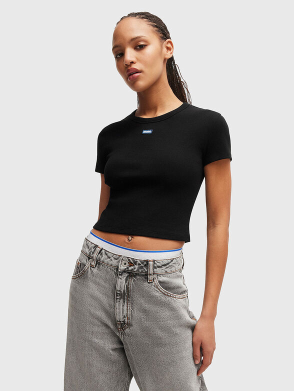 Short T-shirt with logo detail - 1