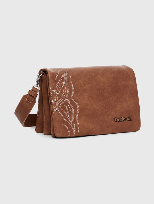 Brown bag with accent embroidery - 4