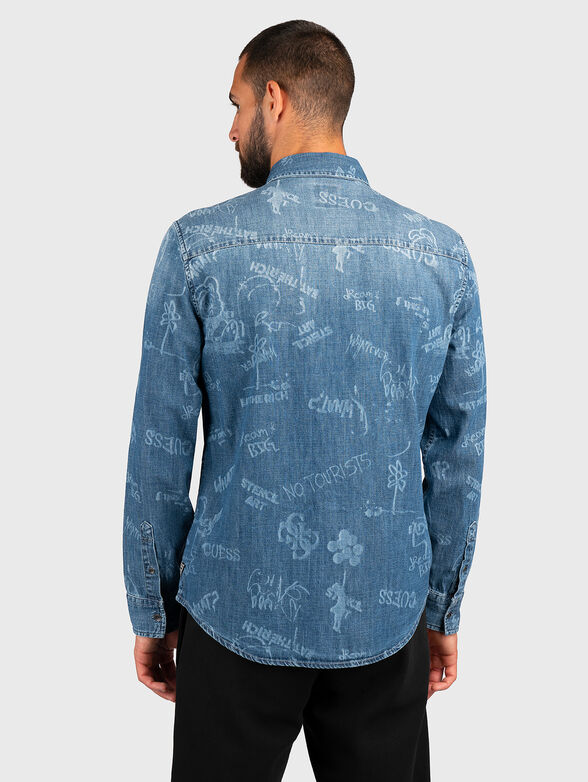 Denim shirt with long sleeves  - 3