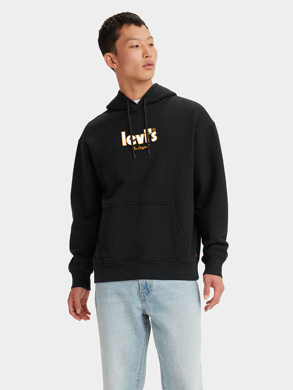 Levi’s® black cotton sweatshirt with logo accent - 1