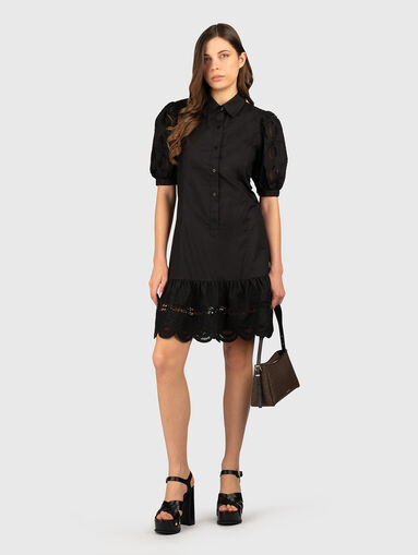 Cotton poplin dress with embroidery - 5