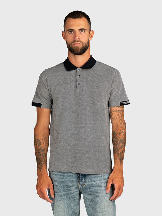 Short sleeved cotton polo shirt - 1