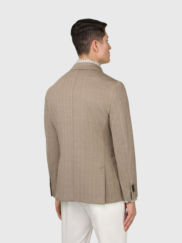 Single-breasted jacket with a herringbone pattern - 3