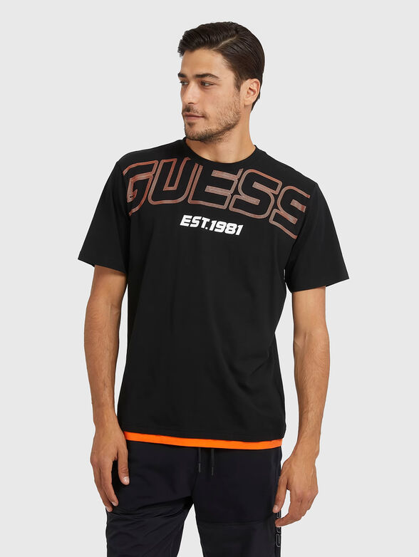 HALL black T-shirt with logo accent - 1