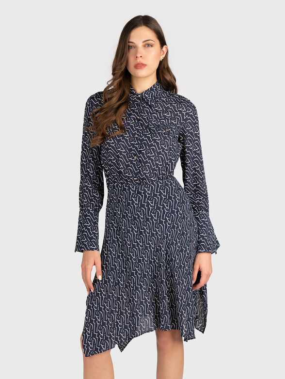 Midi dress with logo print - 1