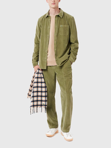 Straight Fit Velour Pants - 5