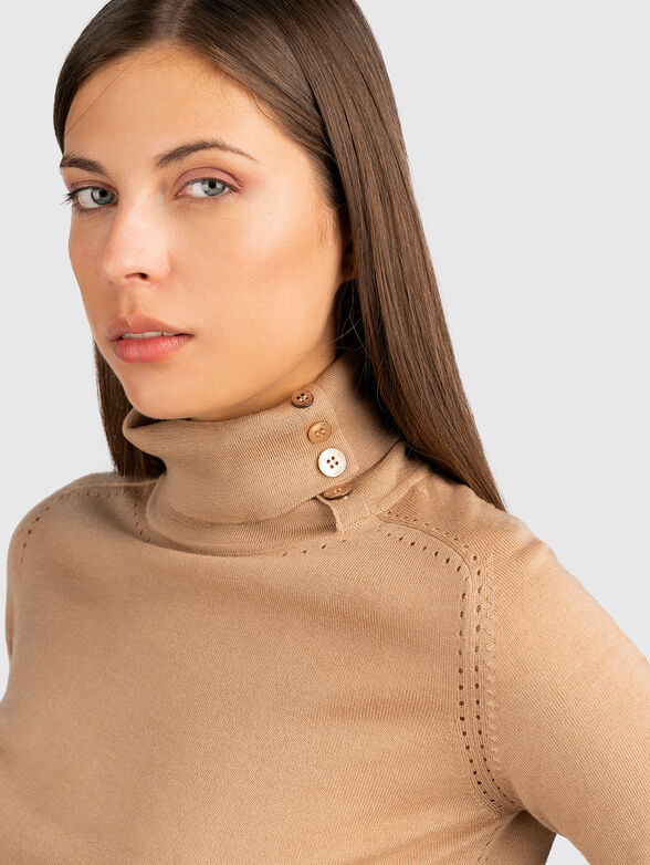 Sweater with short sleeves and polo collar - 4