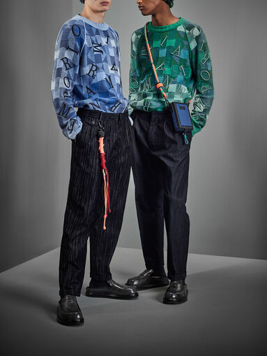 Sweater with oval neckline and logo embroidery - 5