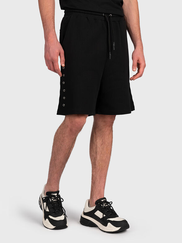 Black short pants with eyelets - 1