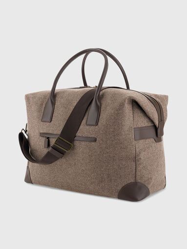 Duffle bag in leather and wool blend - 3