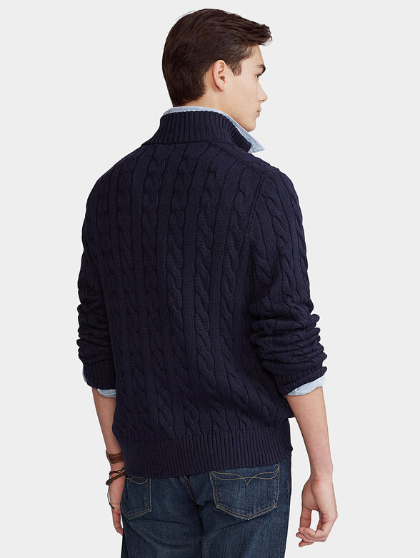 Sweater with zipper and leather detail - 2