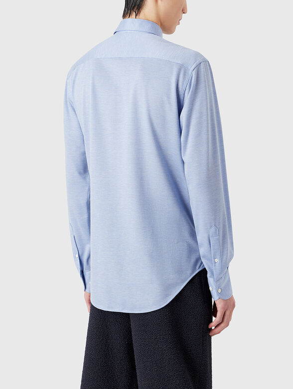 Blue wool blend shirt - 3