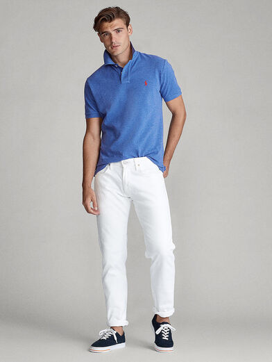 Blue cotton polo-shirt - 4