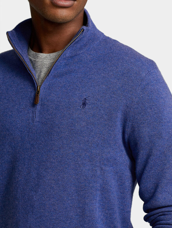 Merino wool sweater with zip - 4