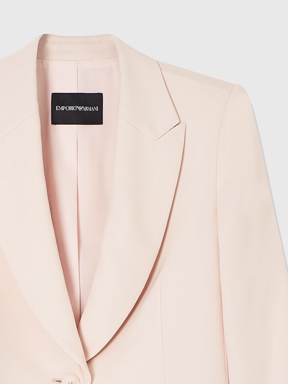 Single-breasted gabardine blazer - 4