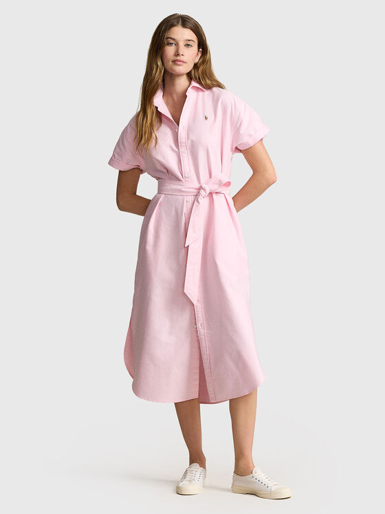 Pink short sleeve Oxford dress - 1