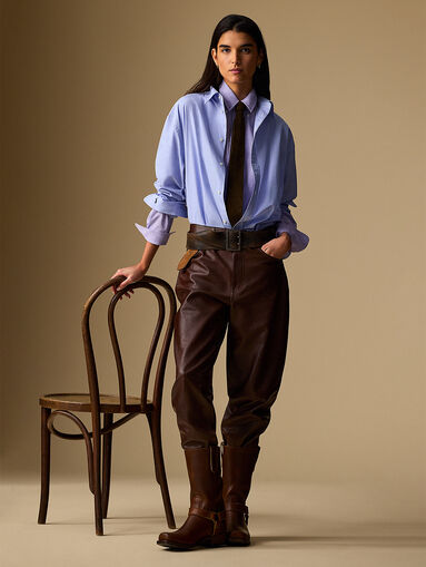 Cotton shirt with logo embroidery - 5