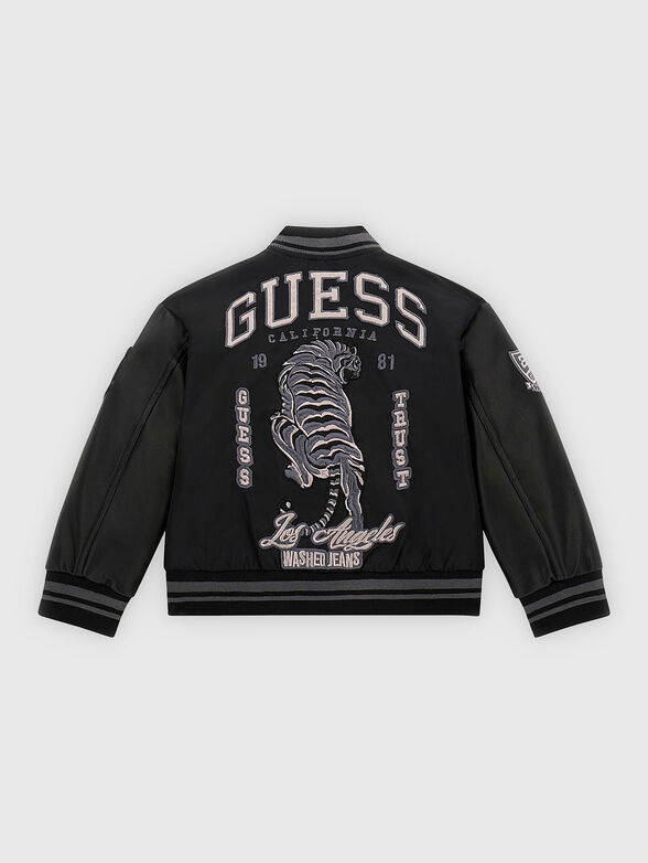 Black bomber with accent embroideries on the back - 2