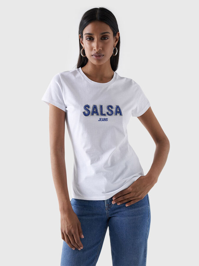 T-shirt with embroidery and rhinestones brand Salsa 