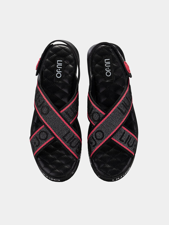 GWEN sandals in black color with logo accents - 6