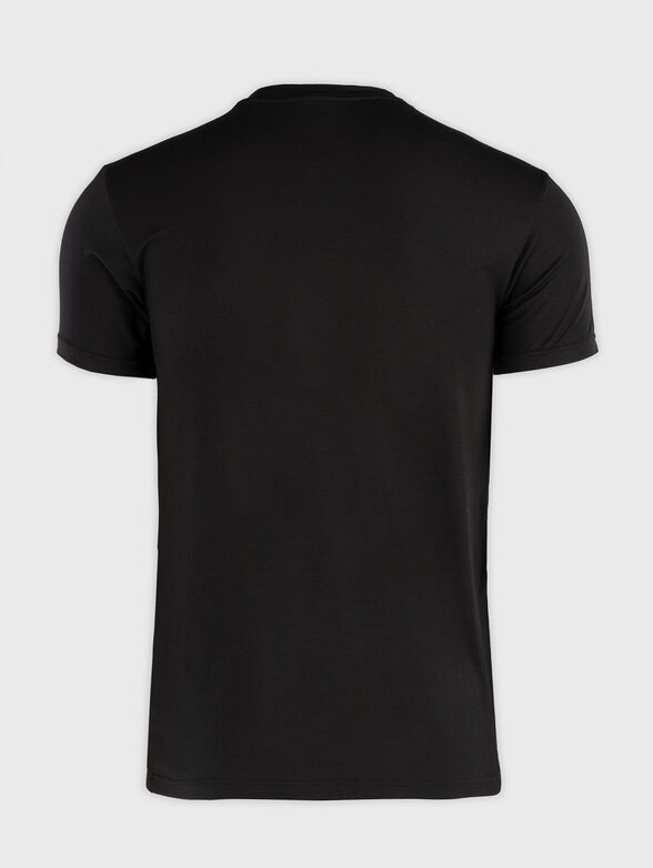 Black T-shirt with oval neckline - 2