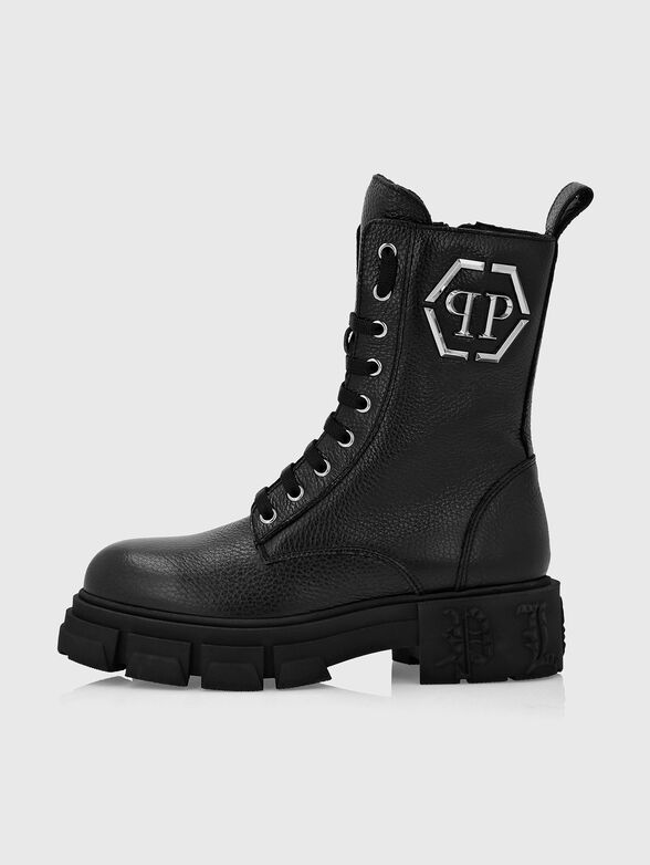 Leather boots with logo - 1