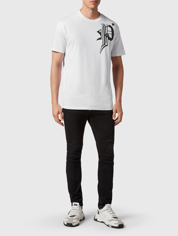 Accent back print T-shirt  - 3