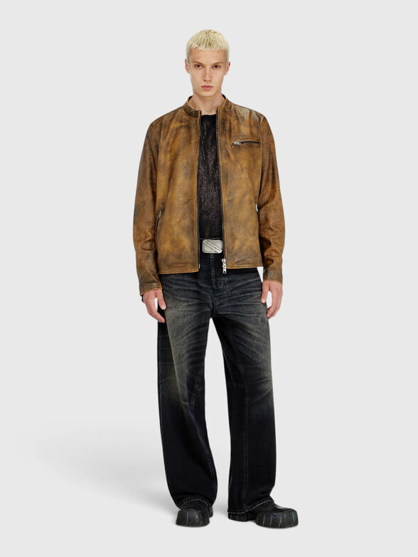 Leather biker jacket - 2