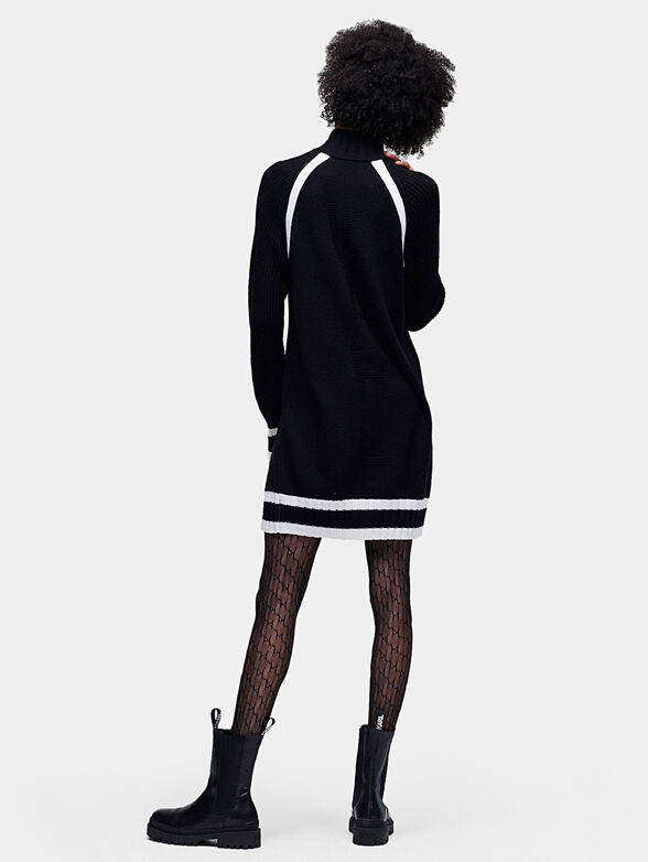 Knitted dress with turtleneck and zip - 2
