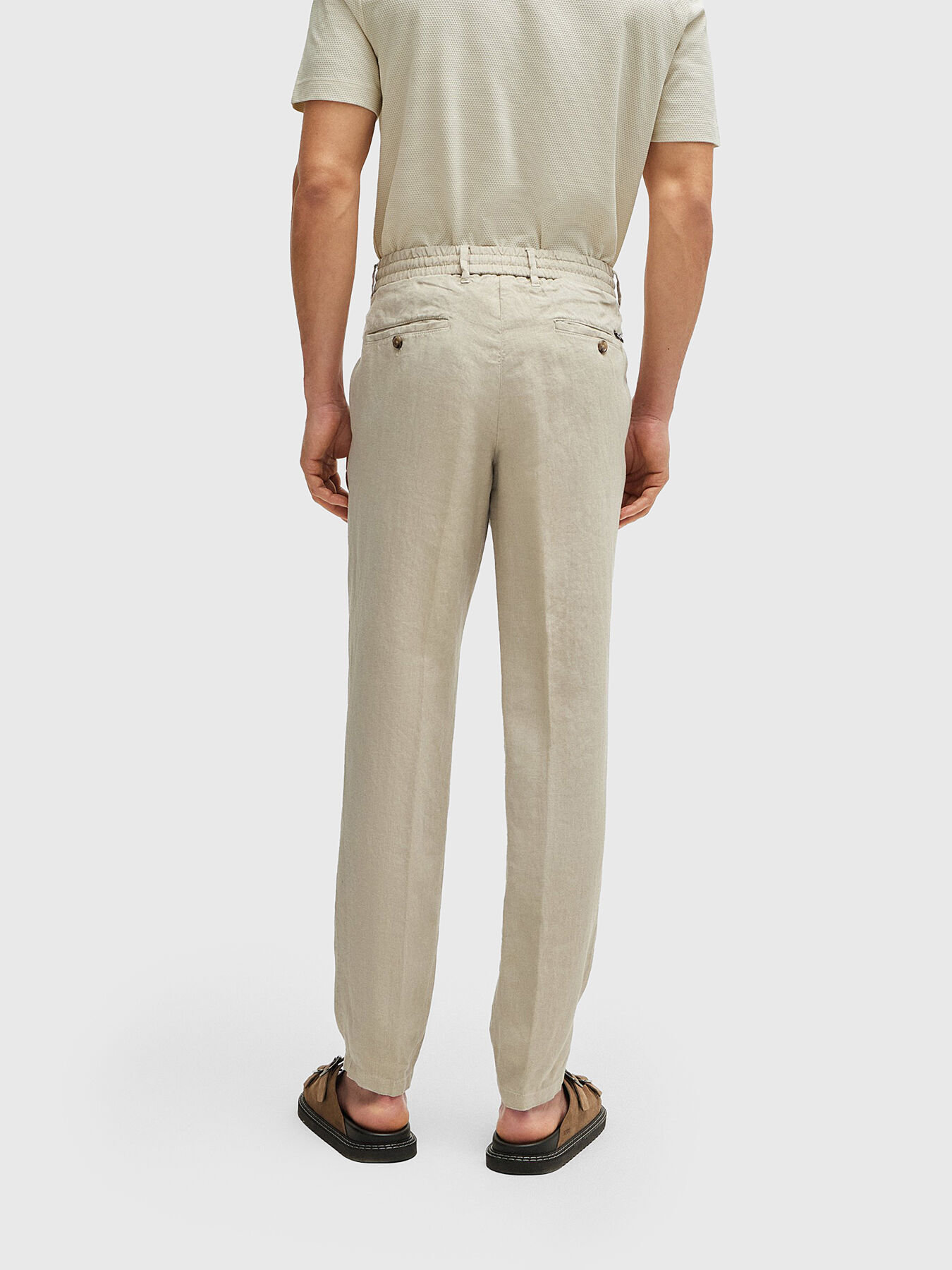 【MODERNIF】 banding linen slacks MODERNIF】River banding linen slacks (modernif/パンツ