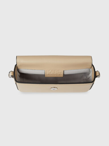 K/SIGNATURE beige leather bag with logo accent - 5
