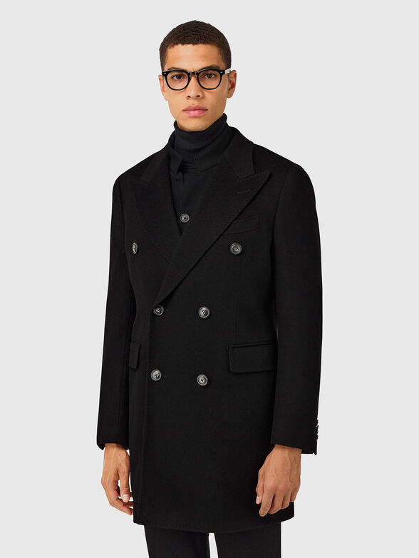Cashmere coat with double-breasted fastening  - 1