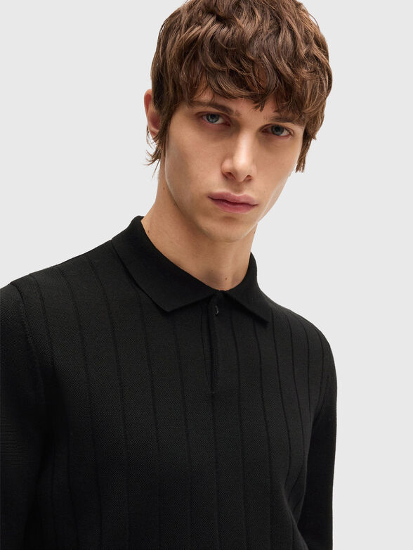 Wool sweater with polo collar - 4