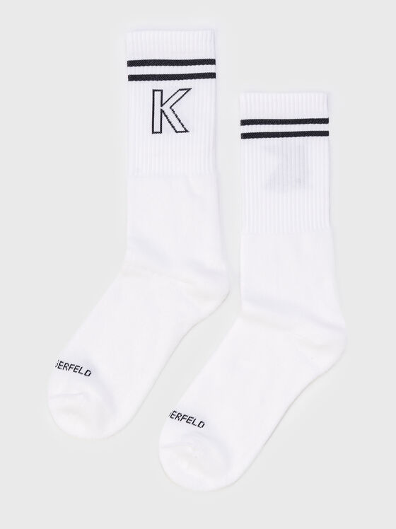 Black socks with contrasting logo  - 1