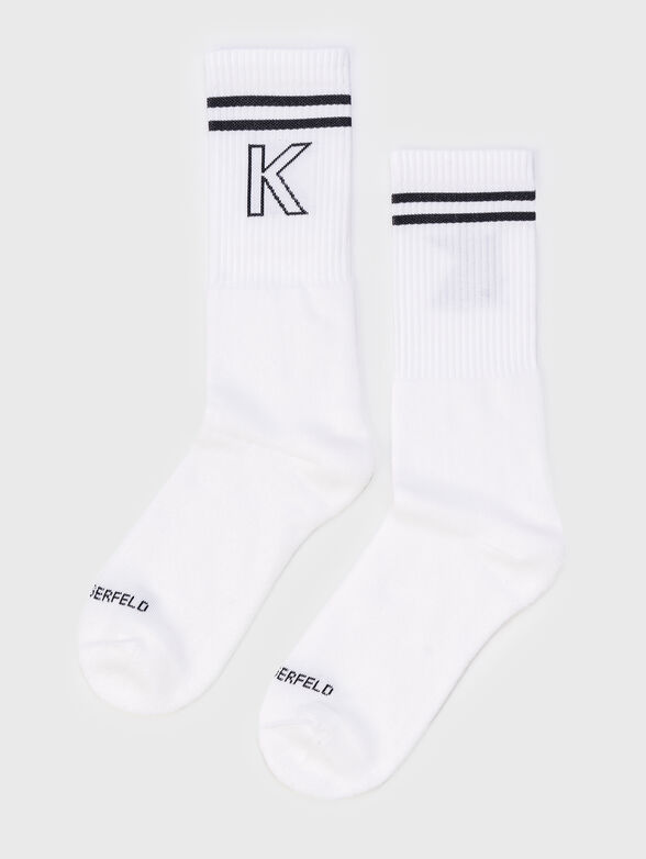 Black socks with contrasting logo  - 1