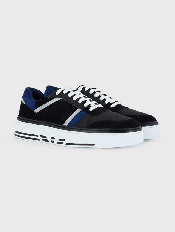 Sports shoes with l suede detail and logo - 2