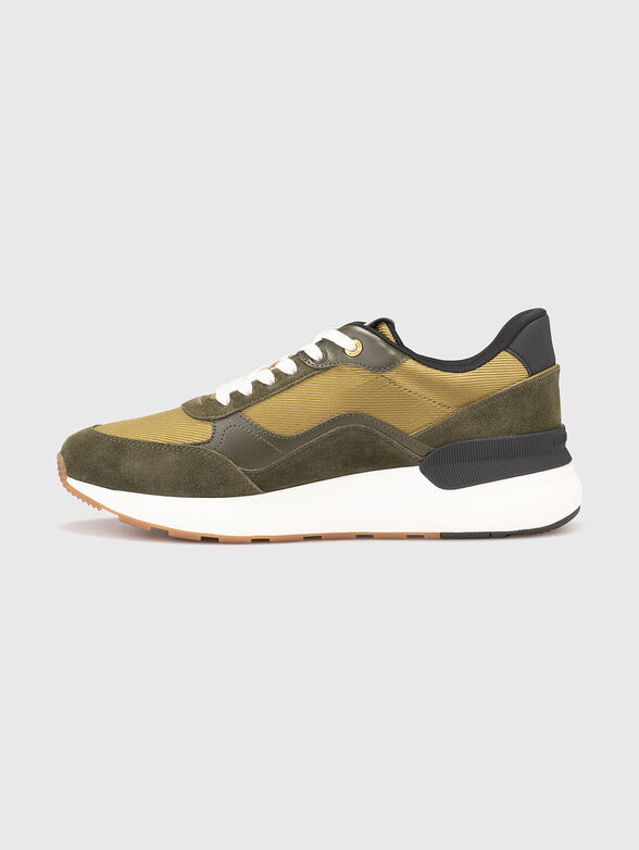Suede and textile sports shoes with logo - 4