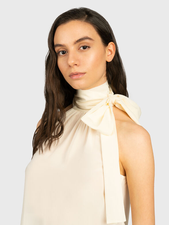 Silk top with ribbon - 4